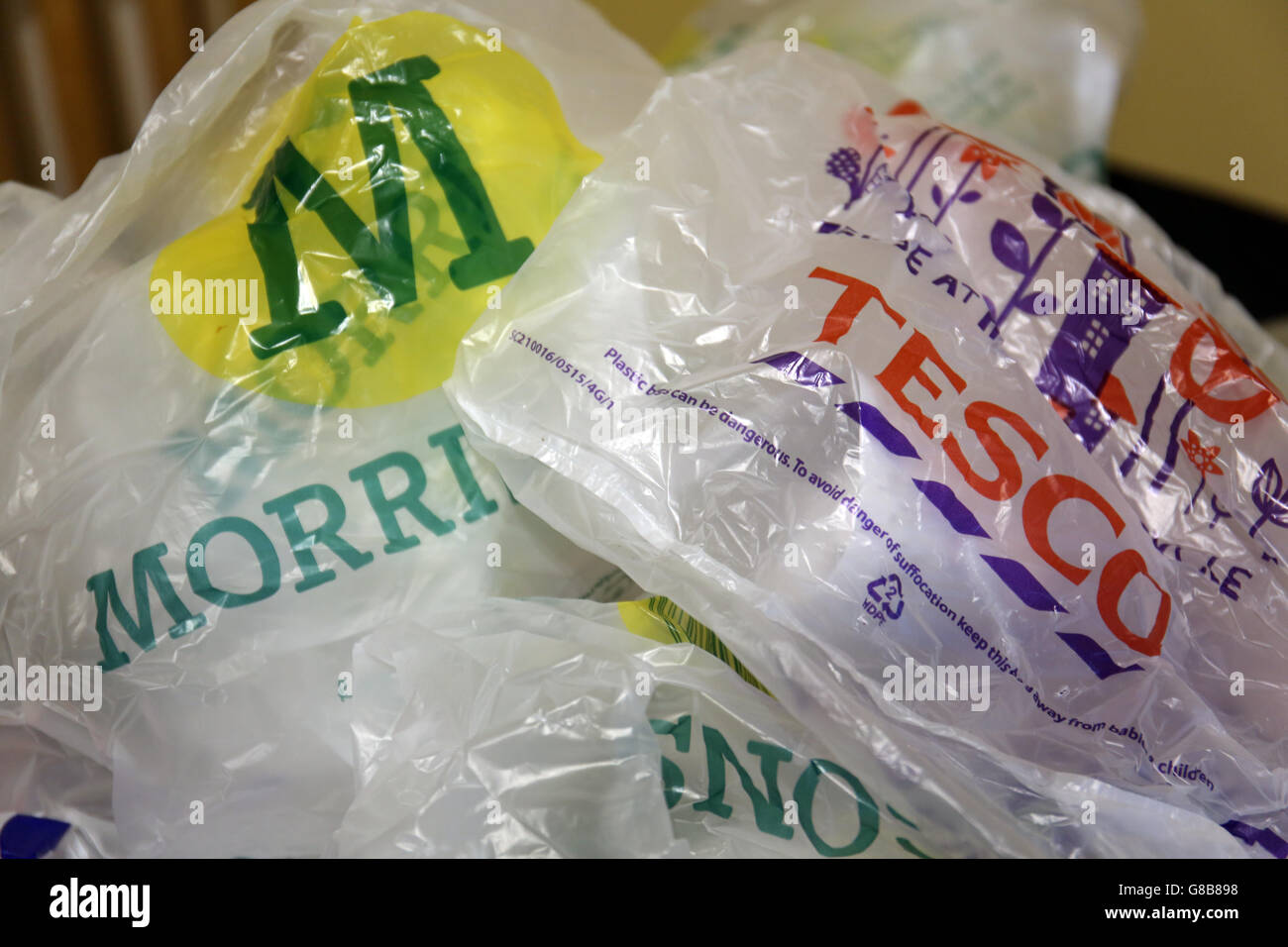 5p charge for supermarket carrier bags Stock Photo Alamy