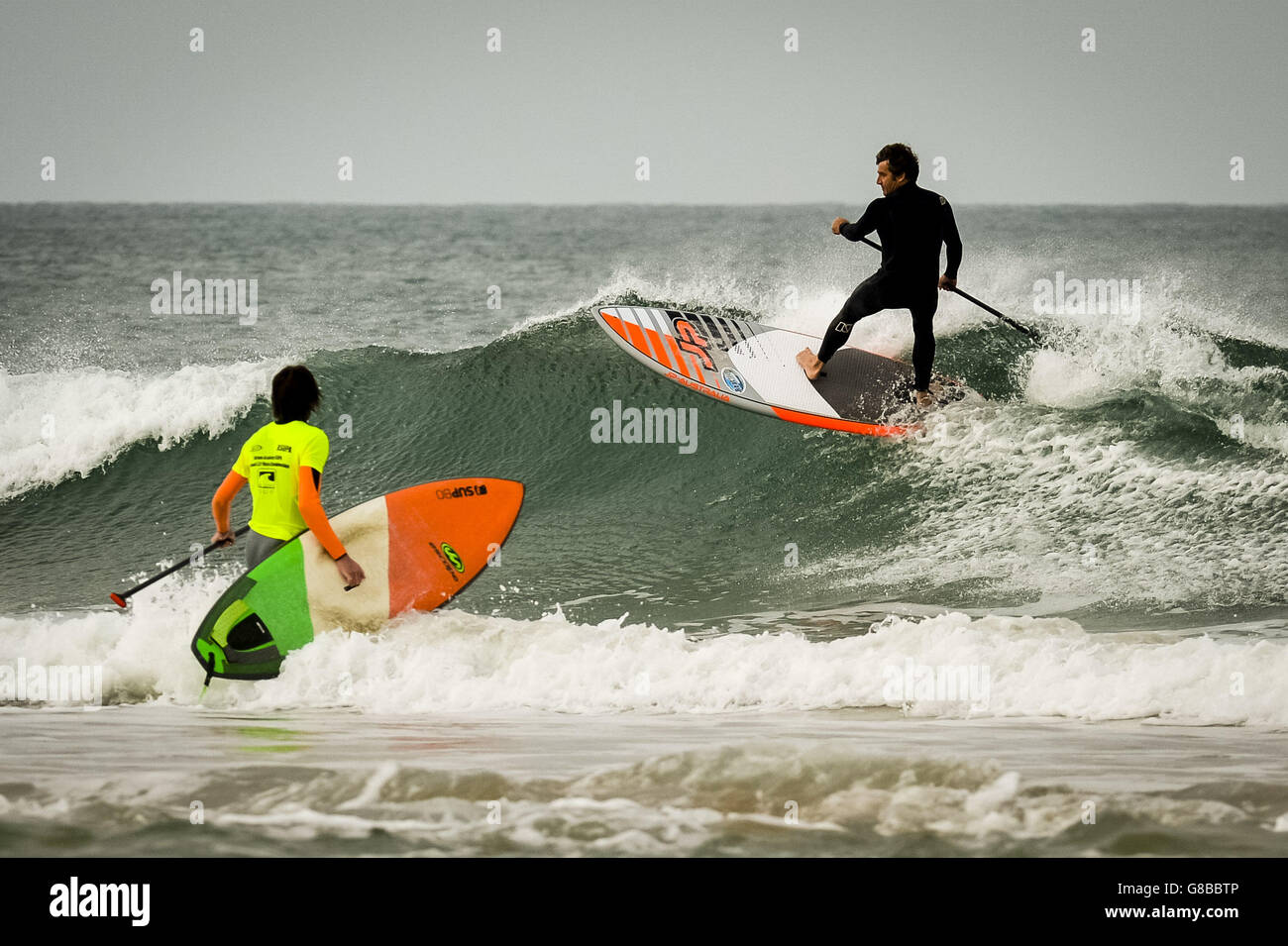 A competitor in the British Stand Up Paddleboard Association National