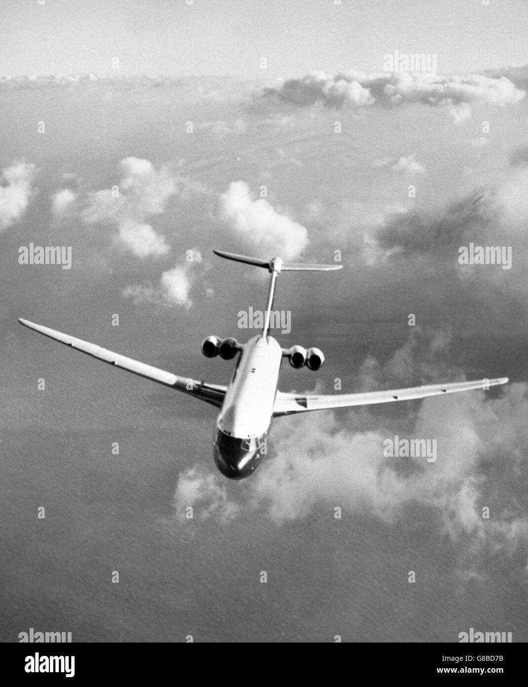 Transport - Vickers VC10. The Vickers VC10 in flight. Stock Photo