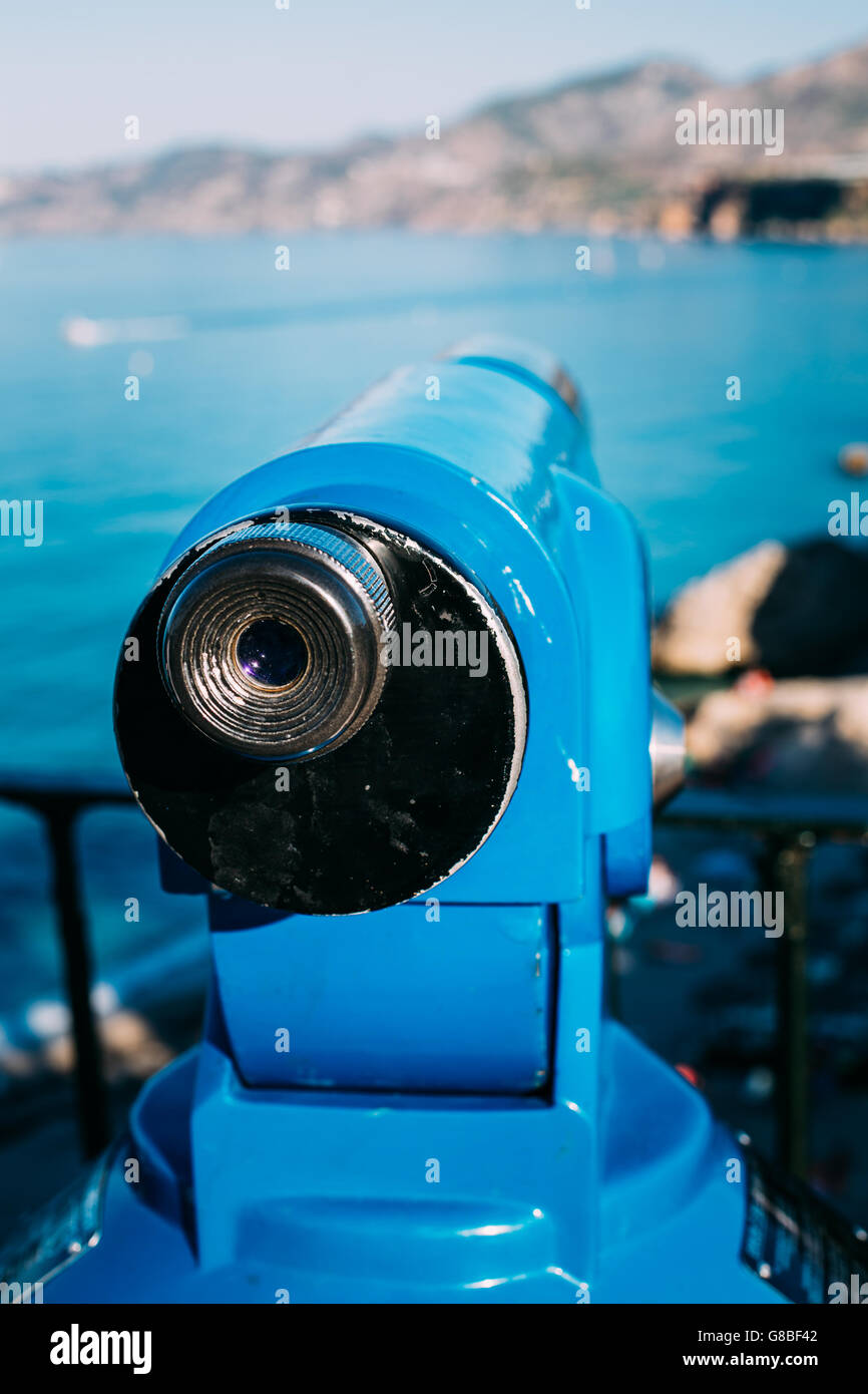 Coin Operated Telescope For Sightseeing. Stock Photo