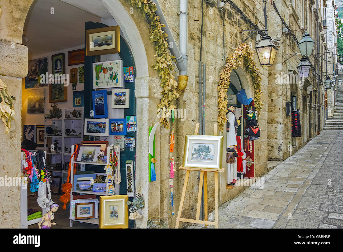 Shop Selling Pictures Dubrovnik Croatia Stock Photo
