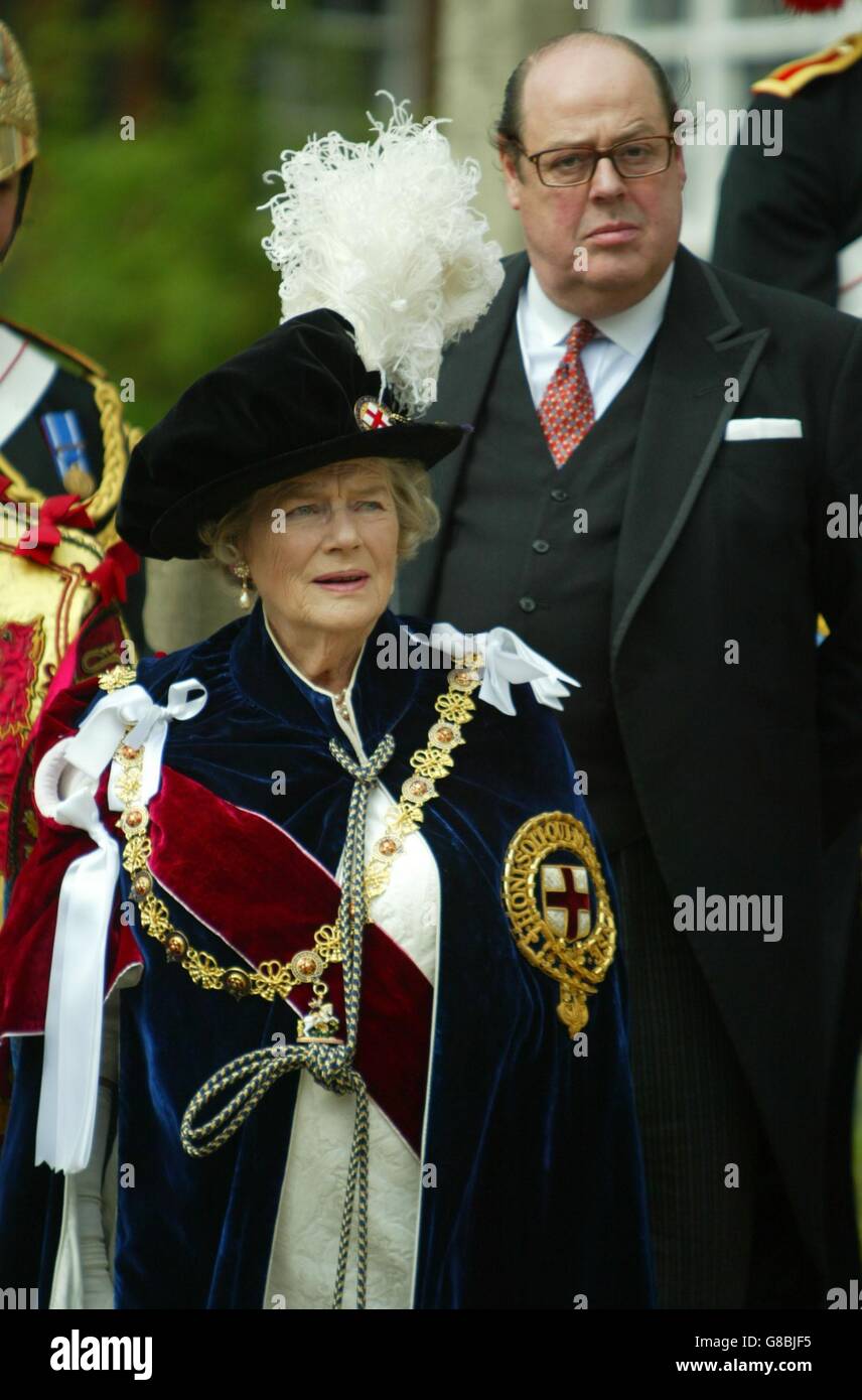 Lord Soames and Lady Soames after the Order of the Garter Service. Stock Photo