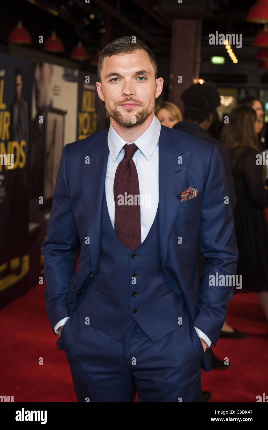 Kill Your Friends film premiere. Ed Skrein attends the premiere of the film Kill Your Friends at the Picturehouse Central in London. Stock Photo