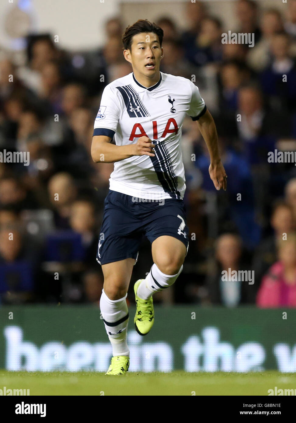 Son Heung-Min #7 of Tottenham Hotspur during the game Stock Photo