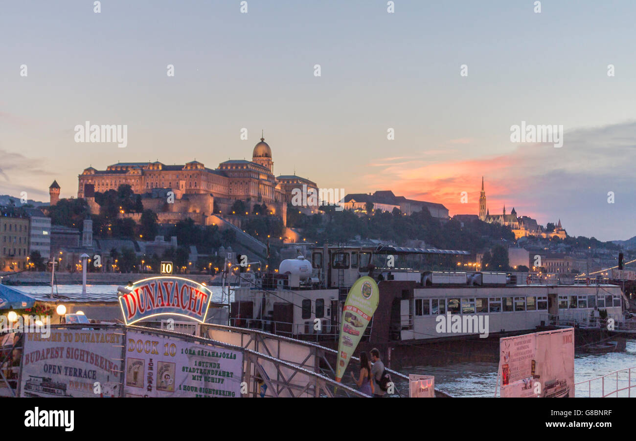 Buda Castle Sunset Danube River Budapest Hungary Stock Photo - Alamy