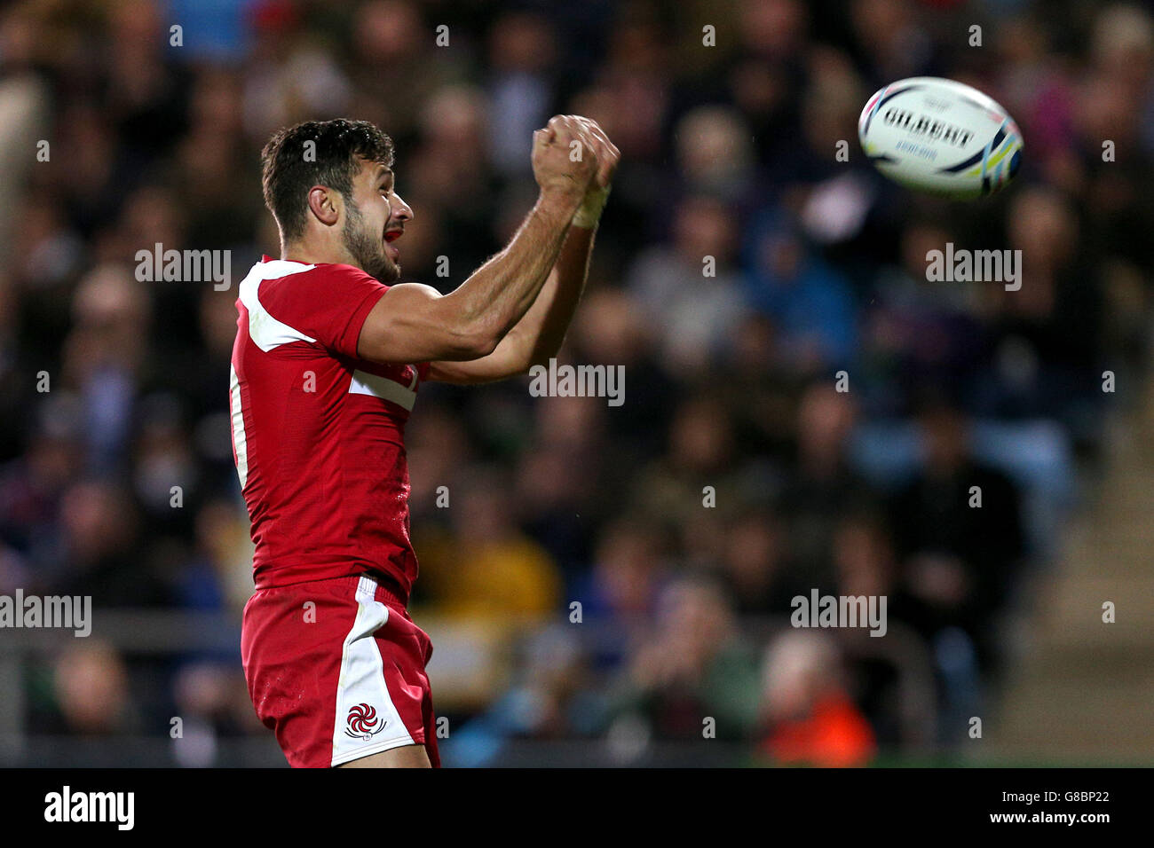 Lasha Malaguradze celebrates scoring their second try during
