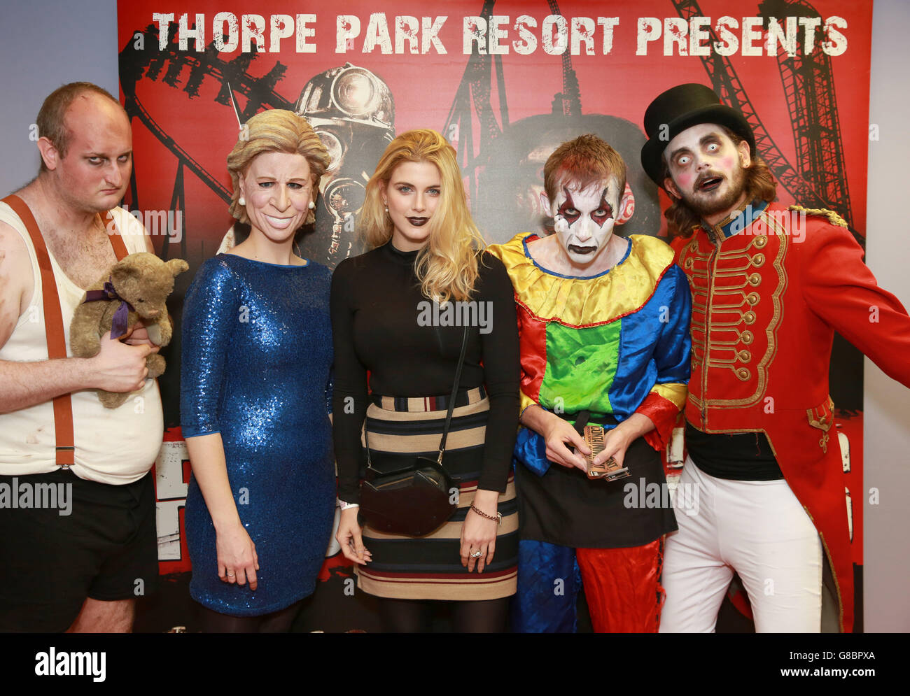 Ashley James arrives at Thorpe Park Fright Nights launch at Thorpe Park