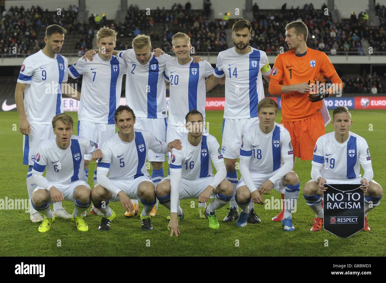 Team photo of Finland during the UEFA EURO 2016 qualifying soccer match