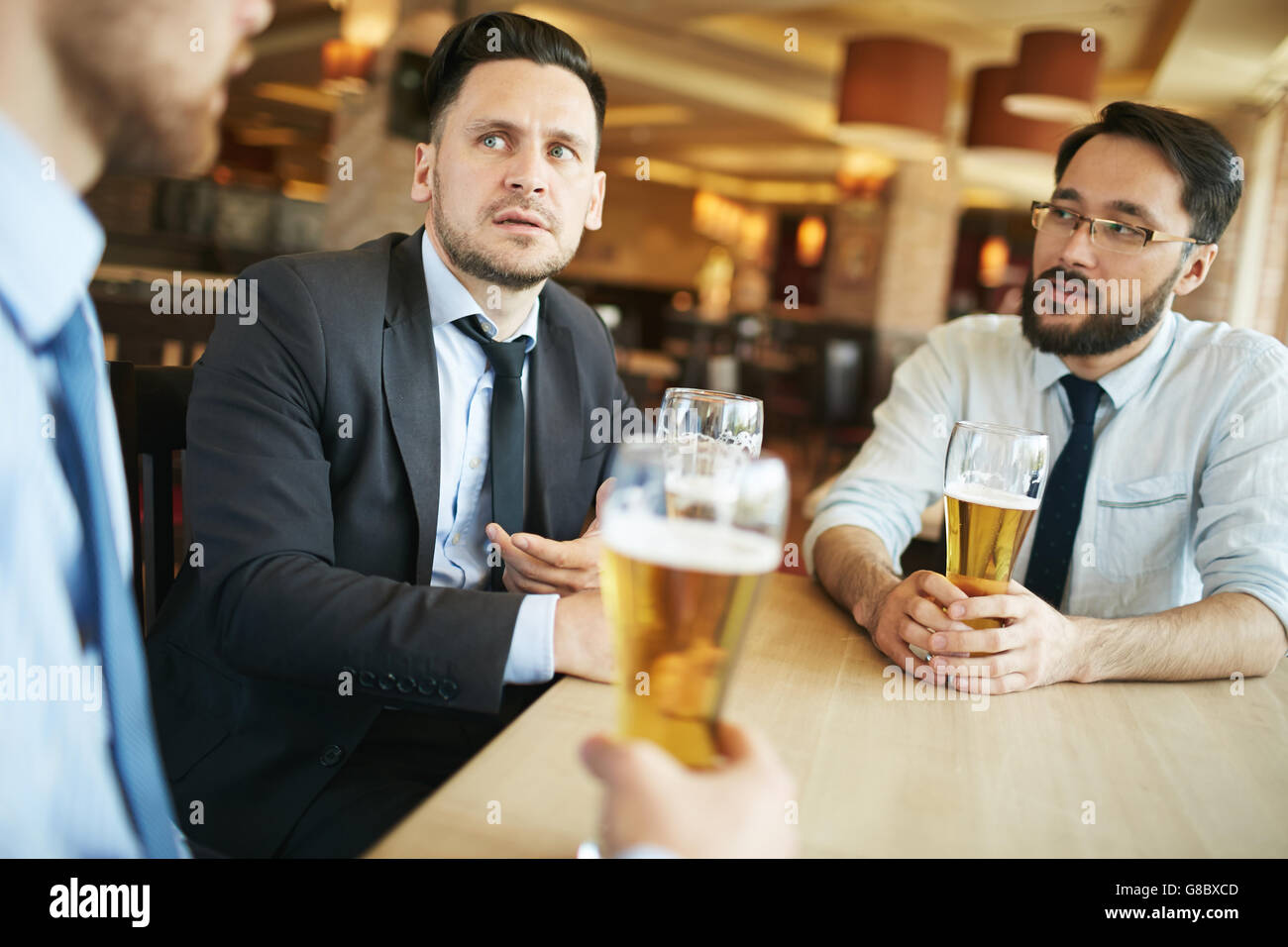 Relaxing in pub Stock Photo