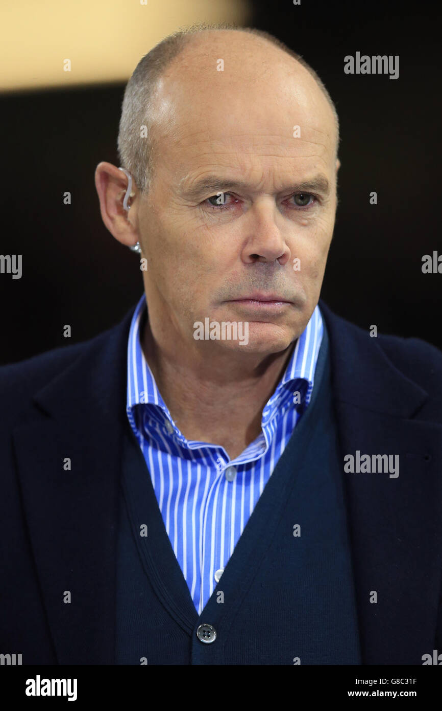 Rugby Union - Rugby World Cup 2015 - Quarter Final - New Zealand v France - Millennium Stadium. ITV Sport rugby pundit, Sir Clive Woodward OBE Stock Photo