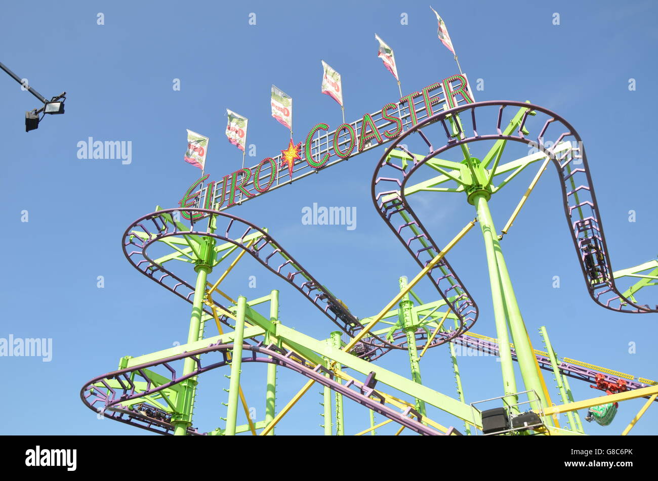 coaster, roller, park, ride, scream, loop, spain Stock Photo
