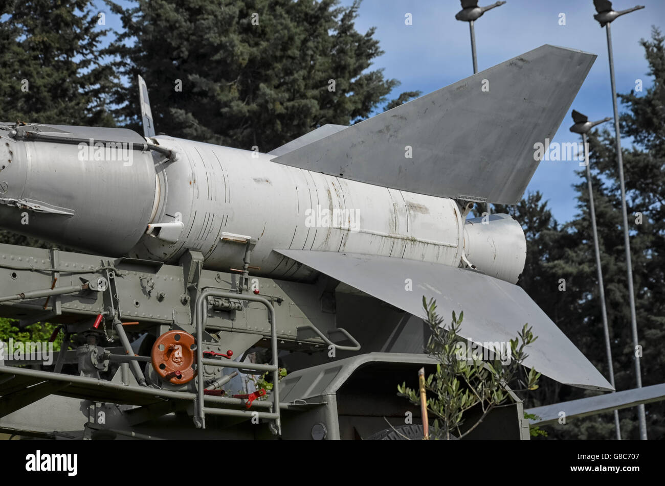 Detail of the rocket of the SA-2 Guideline system Stock Photo