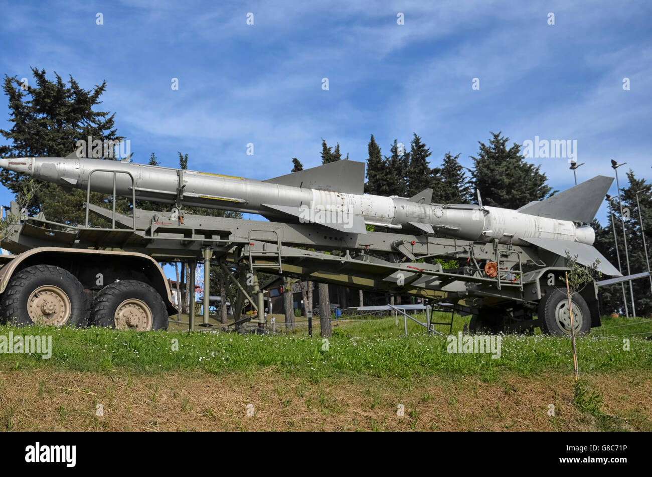 Viewl of the missile of the SA-2 Guideline system Stock Photo