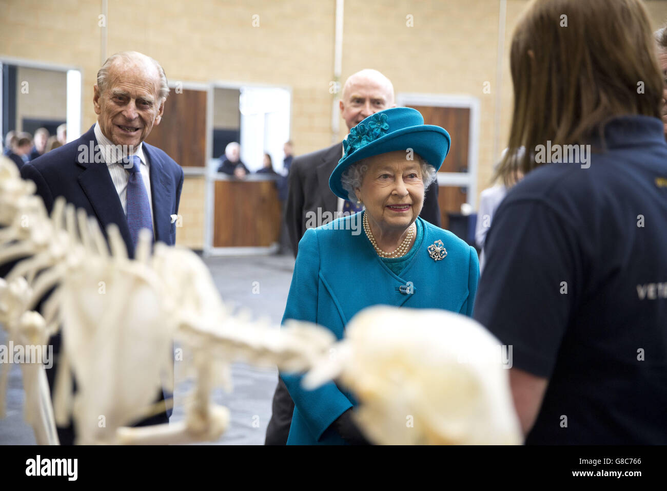 Queen Elizabeth II and the Duke of Edinburgh tour the Large Animals