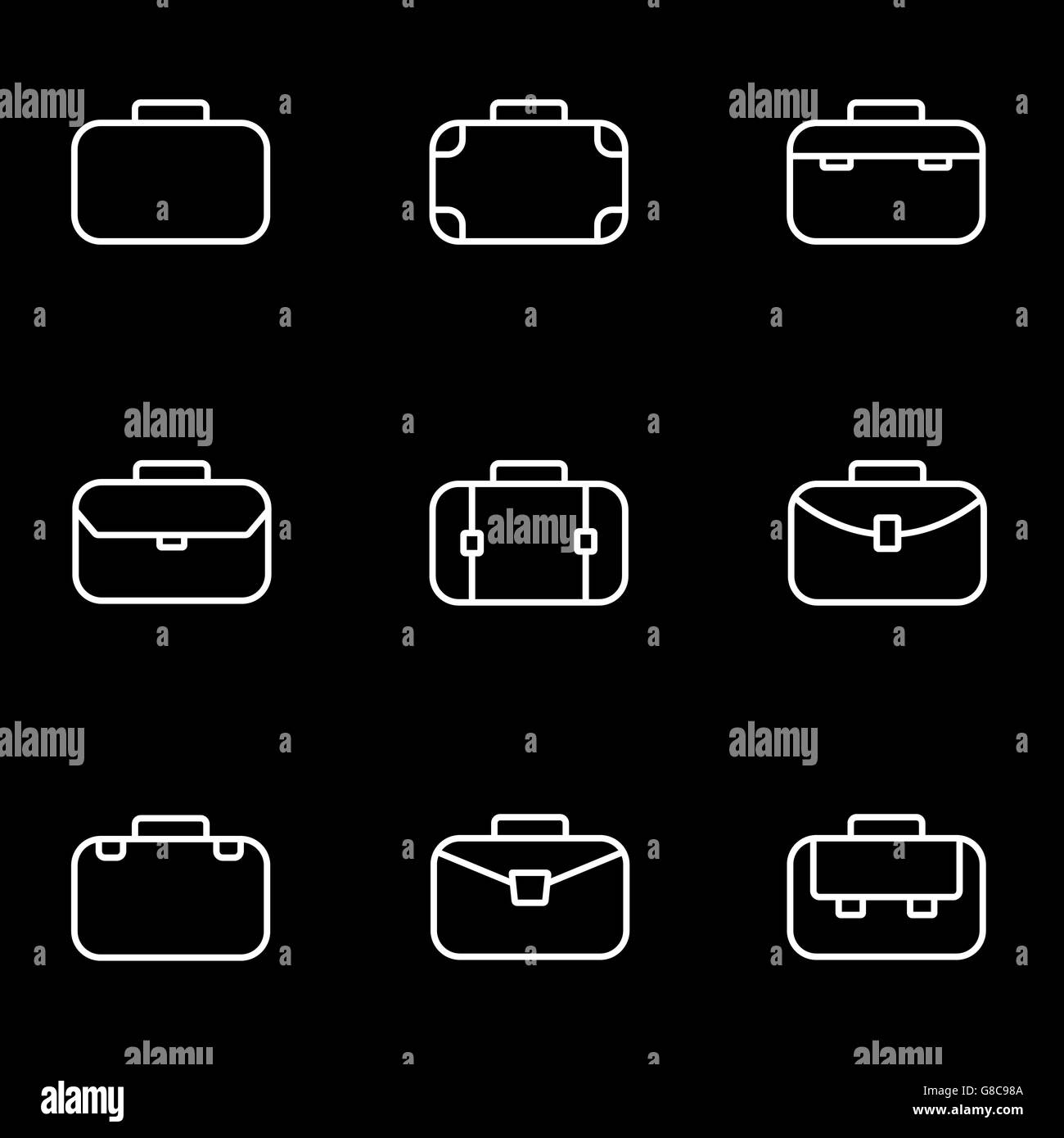 Vector line briefcase icon set Stock Vector Image & Art - Alamy