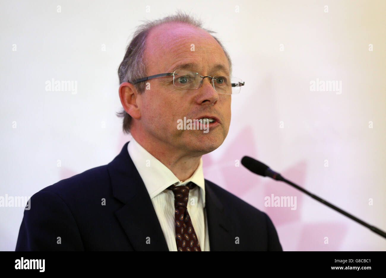 Director for Public Prosecutions for Northern Ireland Barra McGrory speaks during a press conference where he said that allegations of security force collusion in at least 24 murders in Northern Ireland by an army intelligence agent known as Stakeknife should be investigated by police. Stock Photo