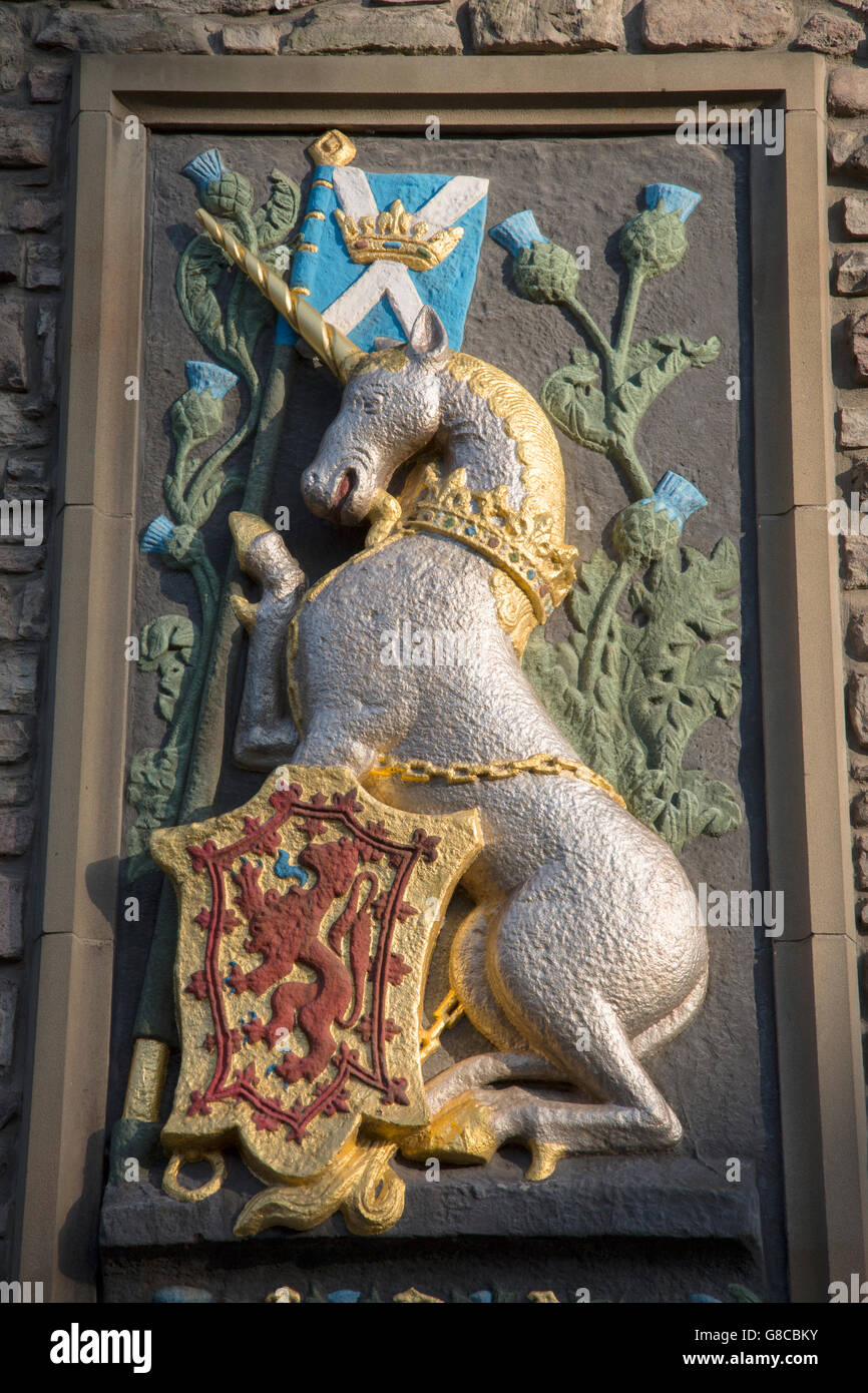 Unicorn at Palace of Holyroodhouse; Holyrood; Edinburgh; Scotland Stock
