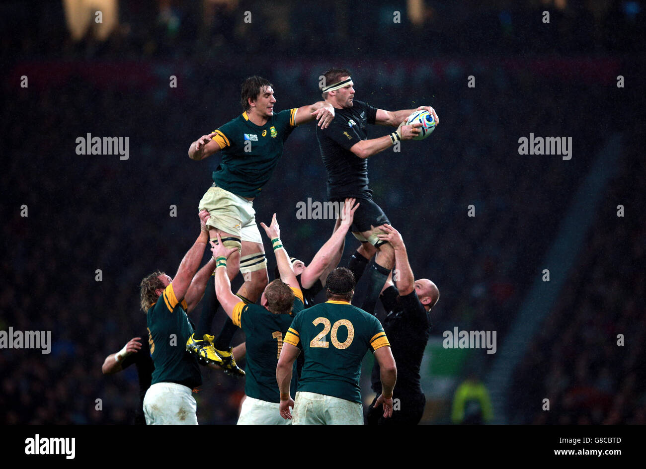 Rugby world cup a new zealand line out hi-res stock photography