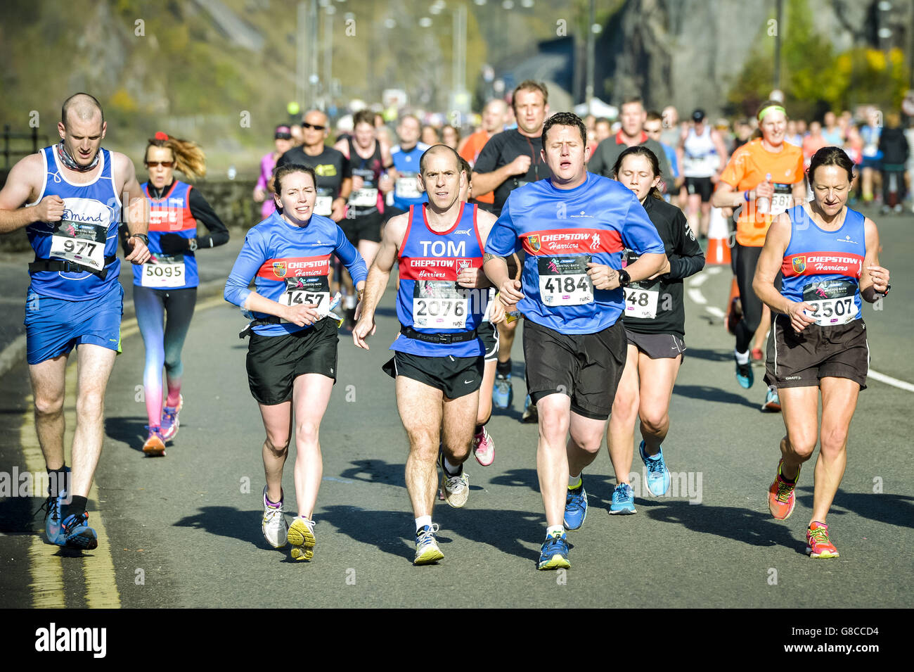 Runners compete in the first ever Bristol & Bath marathon. Stock Photo