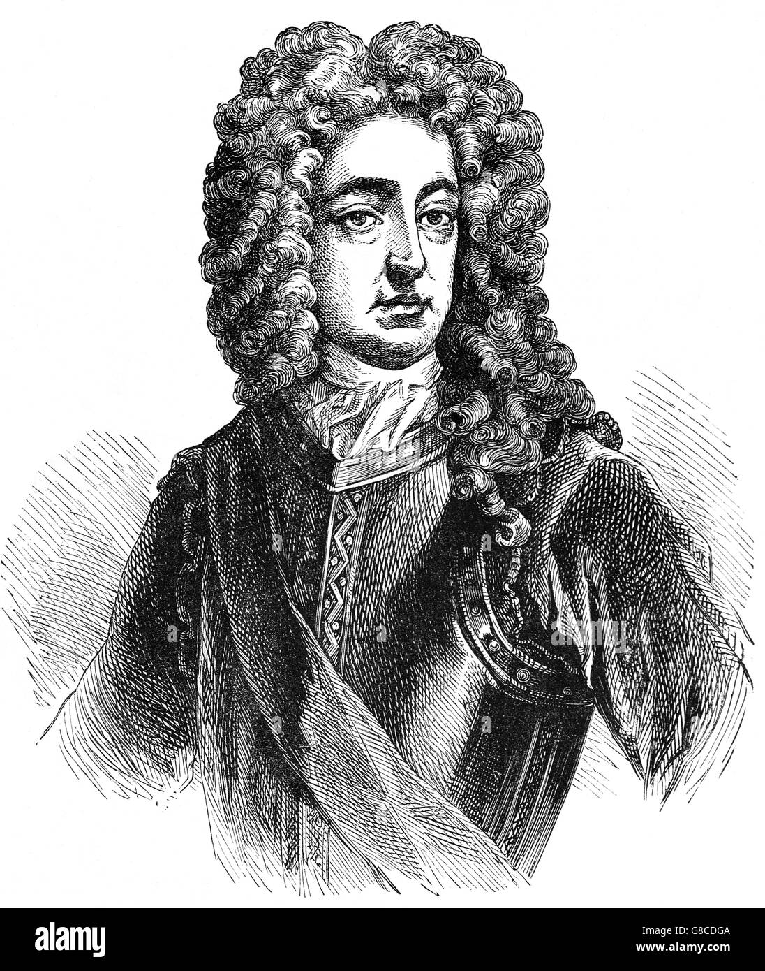 James Francis Edward, Prince of Wales (1688 – 1766), nicknamed the Old Pretender, was the son of the deposed James II of England and Ireland, VII of Scotland.  He claimed the English, Scottish and Irish thrones when he was recognised as king of England, Scotland  and Ireland by his cousin Louis XIV of France Stock Photo
