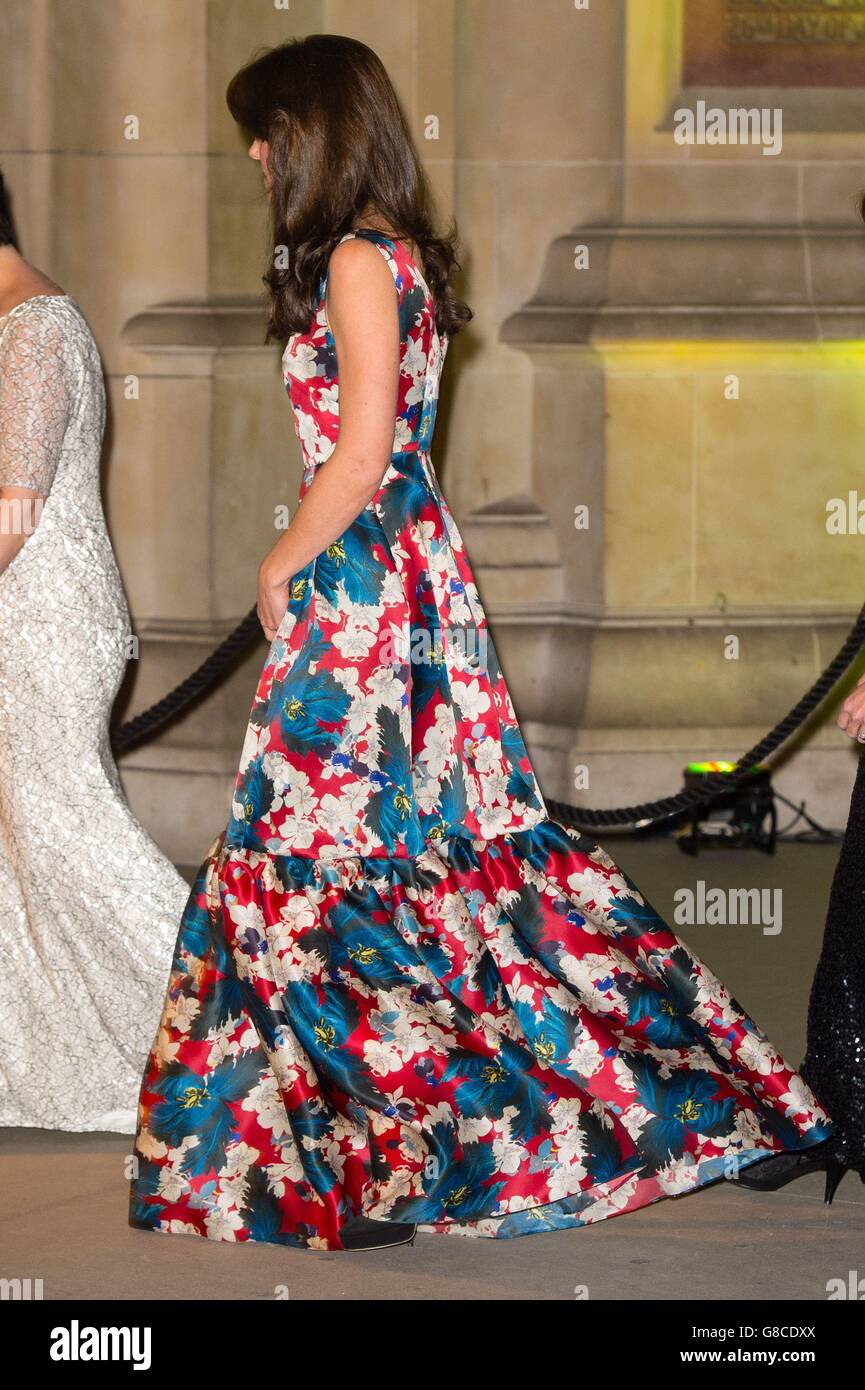 The Duchess of Cambridge arriving for the 100 Women in Hedge Funds Gala Dinner in aid of The Art Room, at the Victoria and Albert Museum in London. Stock Photo