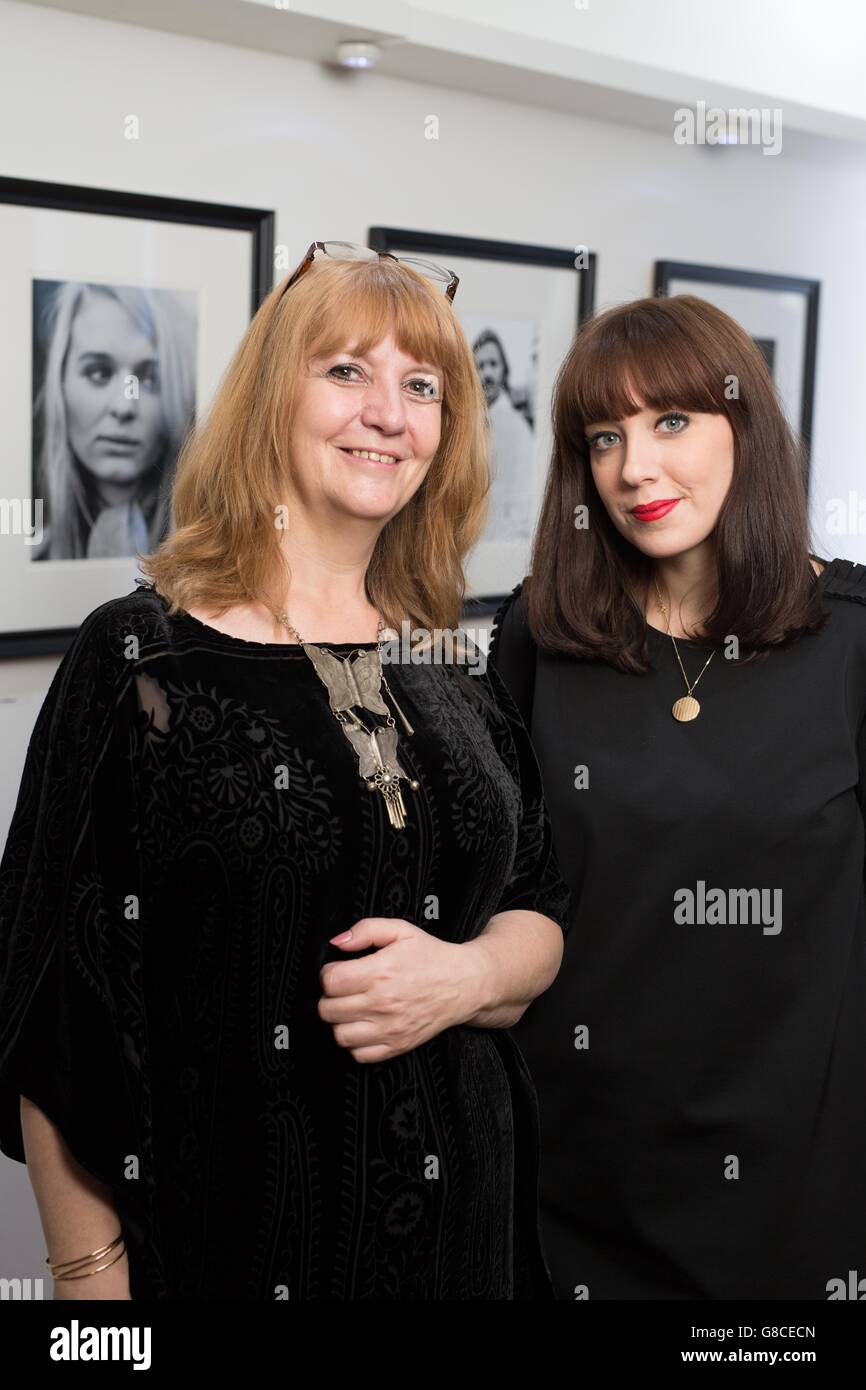 EDITORIAL USE ONLY Curator Sarah Sellers (left), daughter of the of the late actor Peter Sellers and her daughter Emily at his photography exhibition 'Peter Sellers: Behind the Camera', to raise money for the British Heart Foundation in Kensington, London. Stock Photo