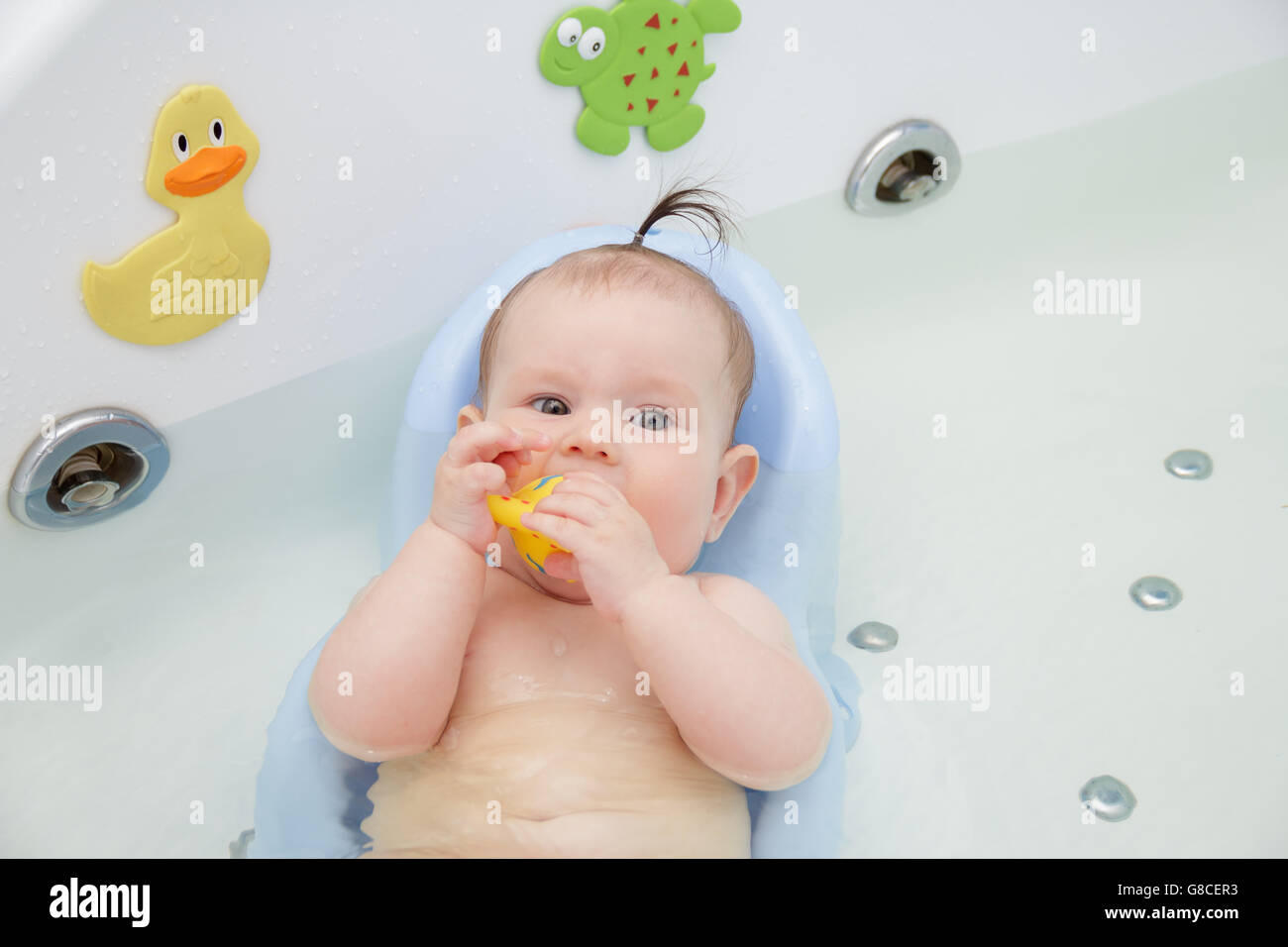 Newborn baby bathe and swim Stock Photo Alamy