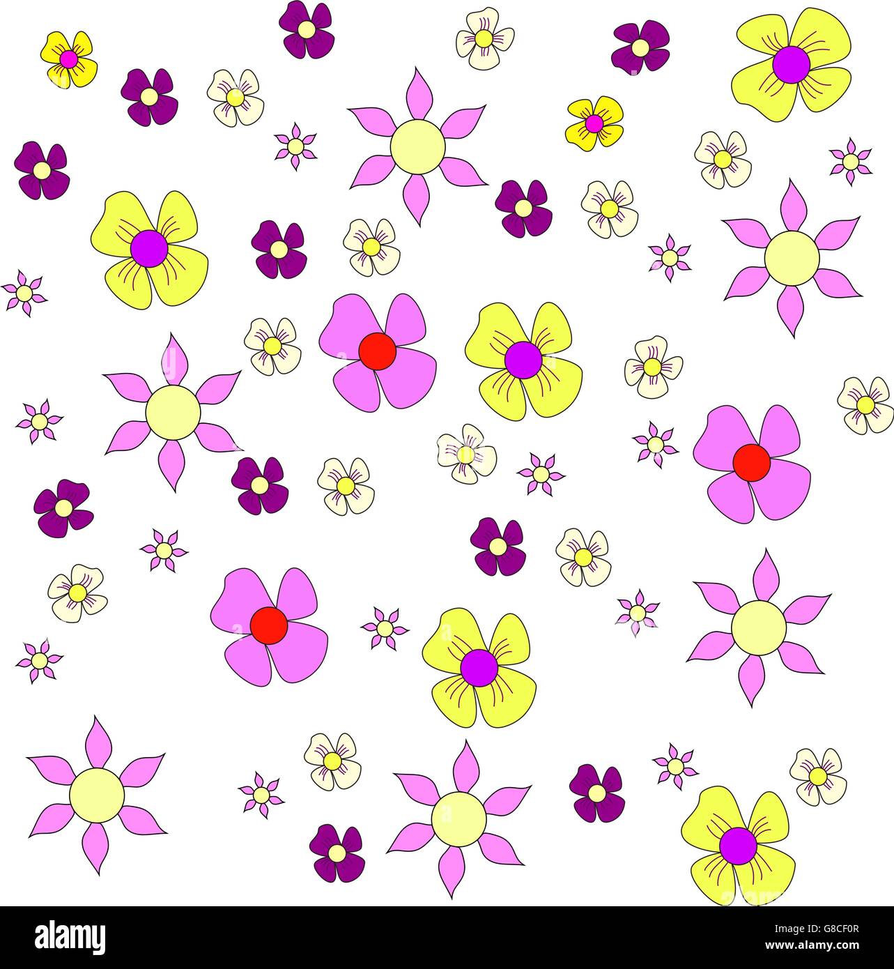 Set of Vector Flowers illustration Stock Vector Image & Art - Alamy