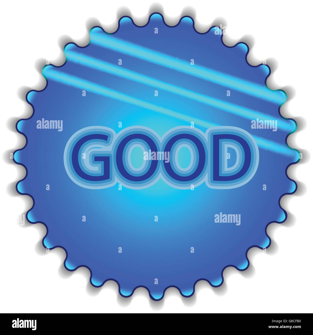 Big blue button labeled 