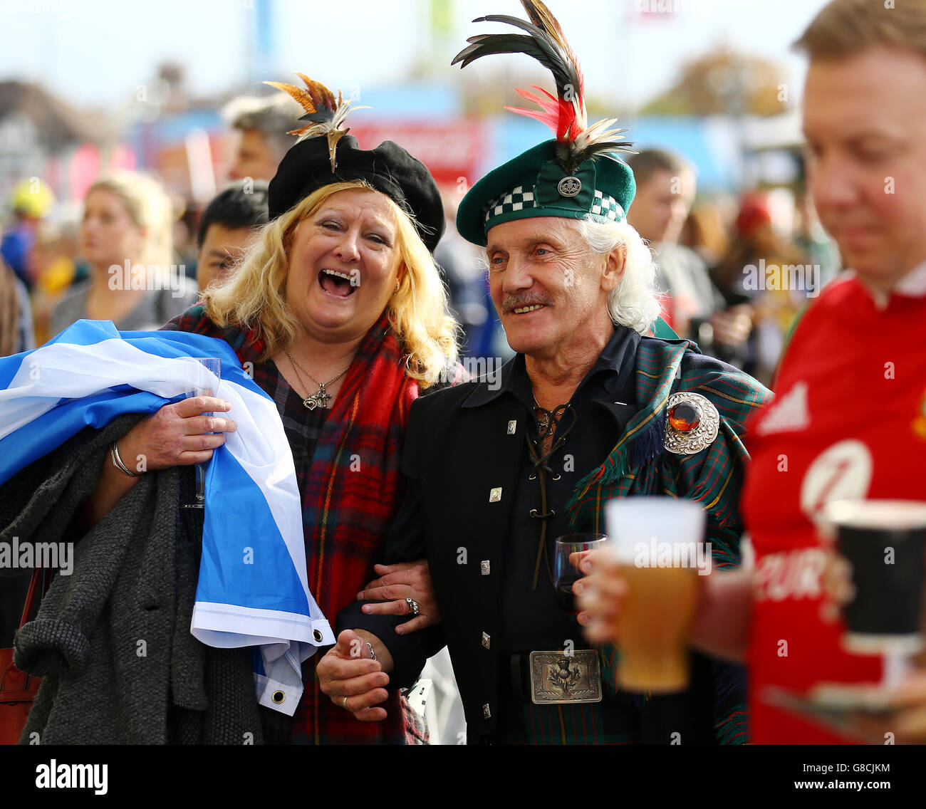 Scotland fans arrive rugby hi-res stock photography and images - Alamy