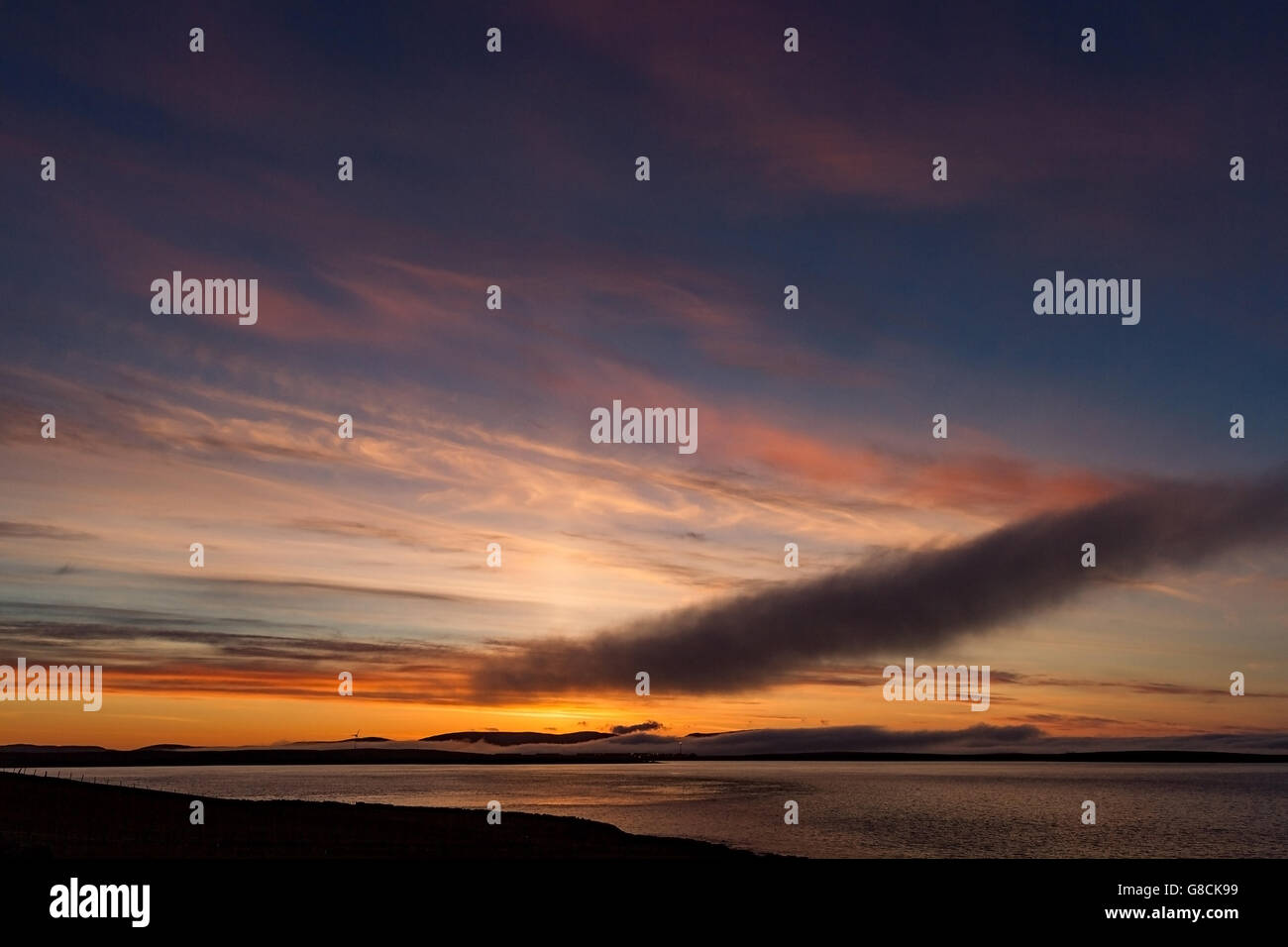 Scapa Flow sunset, Orkney Stock Photo