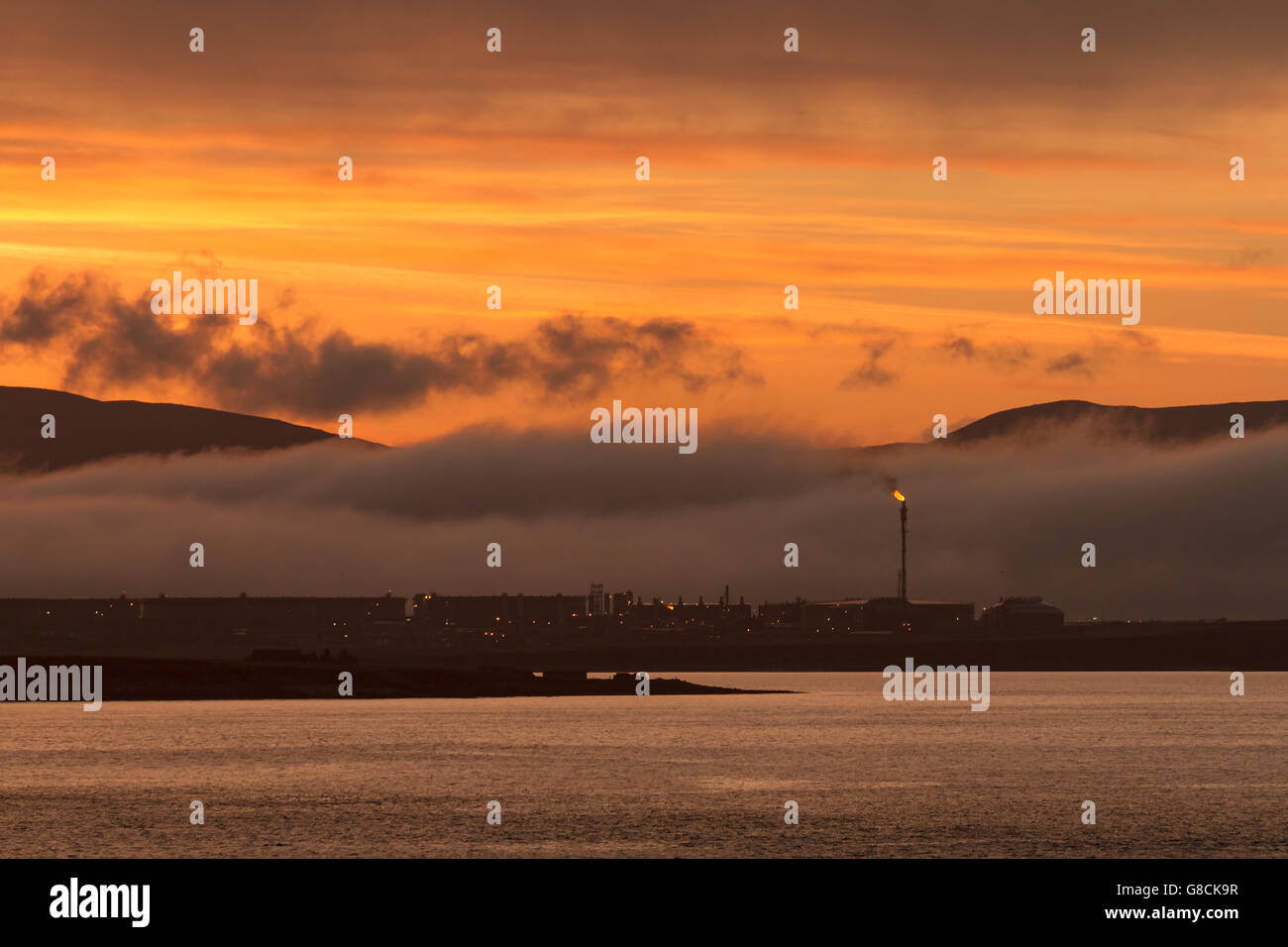 Scapa Flow sunset, Orkney Stock Photo