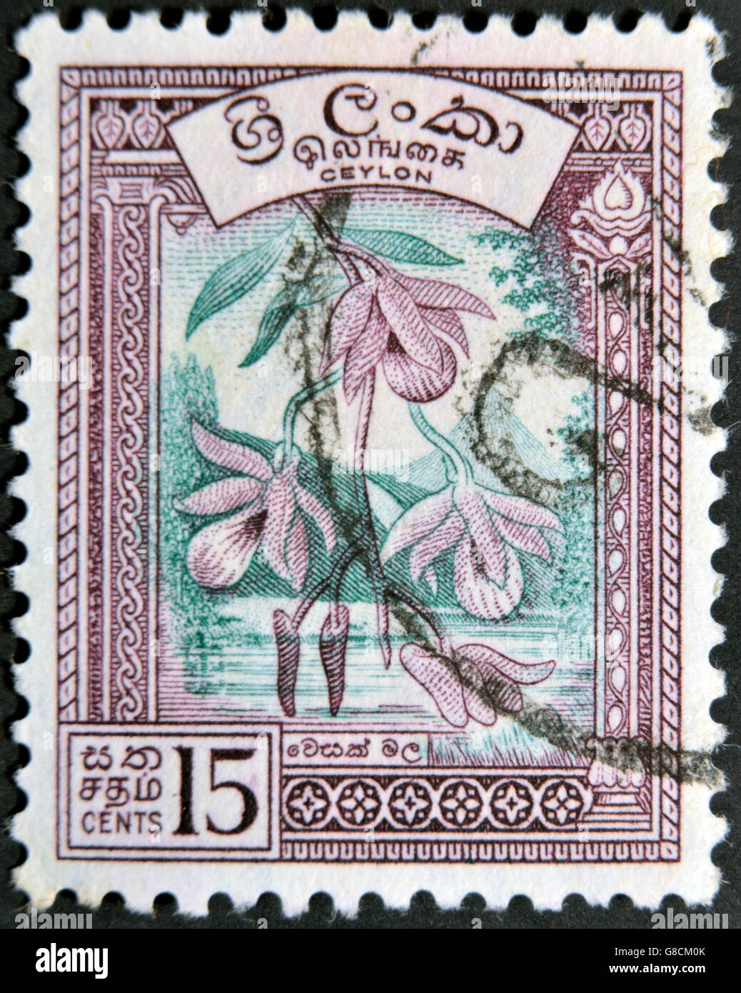 CEYLON - CIRCA 1958: A stamp printed in the Ceylon, sri lanka, shows ...