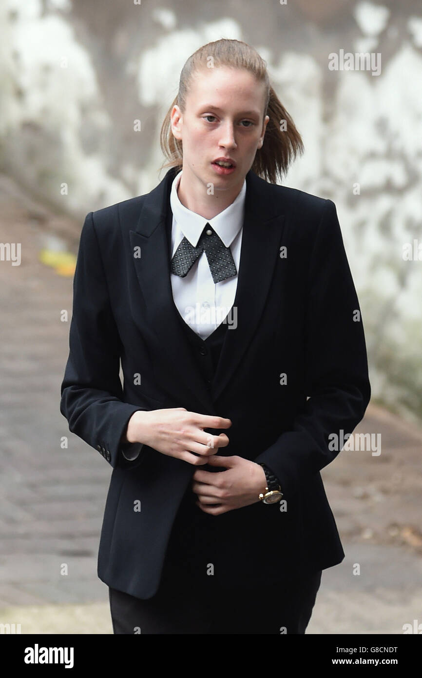 Alex Faragher leaves the West Midlands Police misconduct hearing in Birmingham where Constables Christopher Guest and Cavan O'Connell where told they will keep their jobs after leaving a mouthed voicemail on her phone. Stock Photo