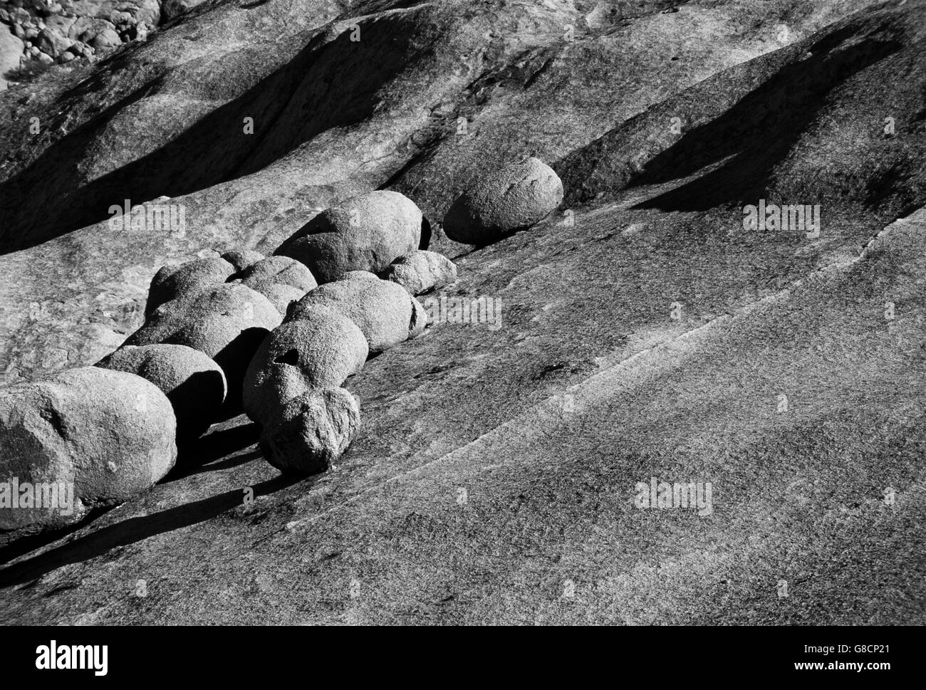 Boulders, Spitzkoppe, Namibia. Black & White. Stock Photo
