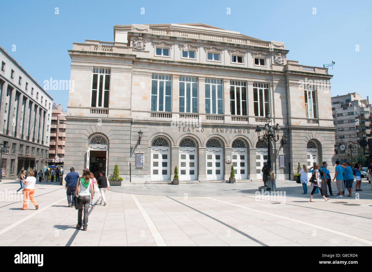 Facade of Campoamor Theater. Oviedo, Spain. Stock Photo