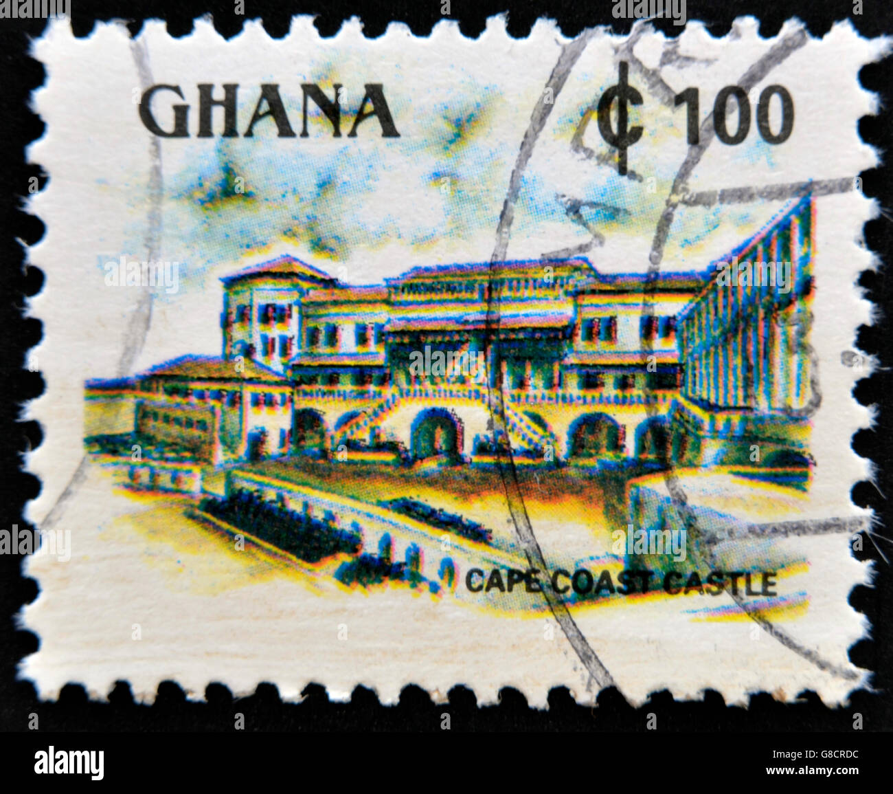 GHANA - CIRCA 2005: A stamp printed in Ghana shows Cape Coast Castle, circa 2005 Stock Photo