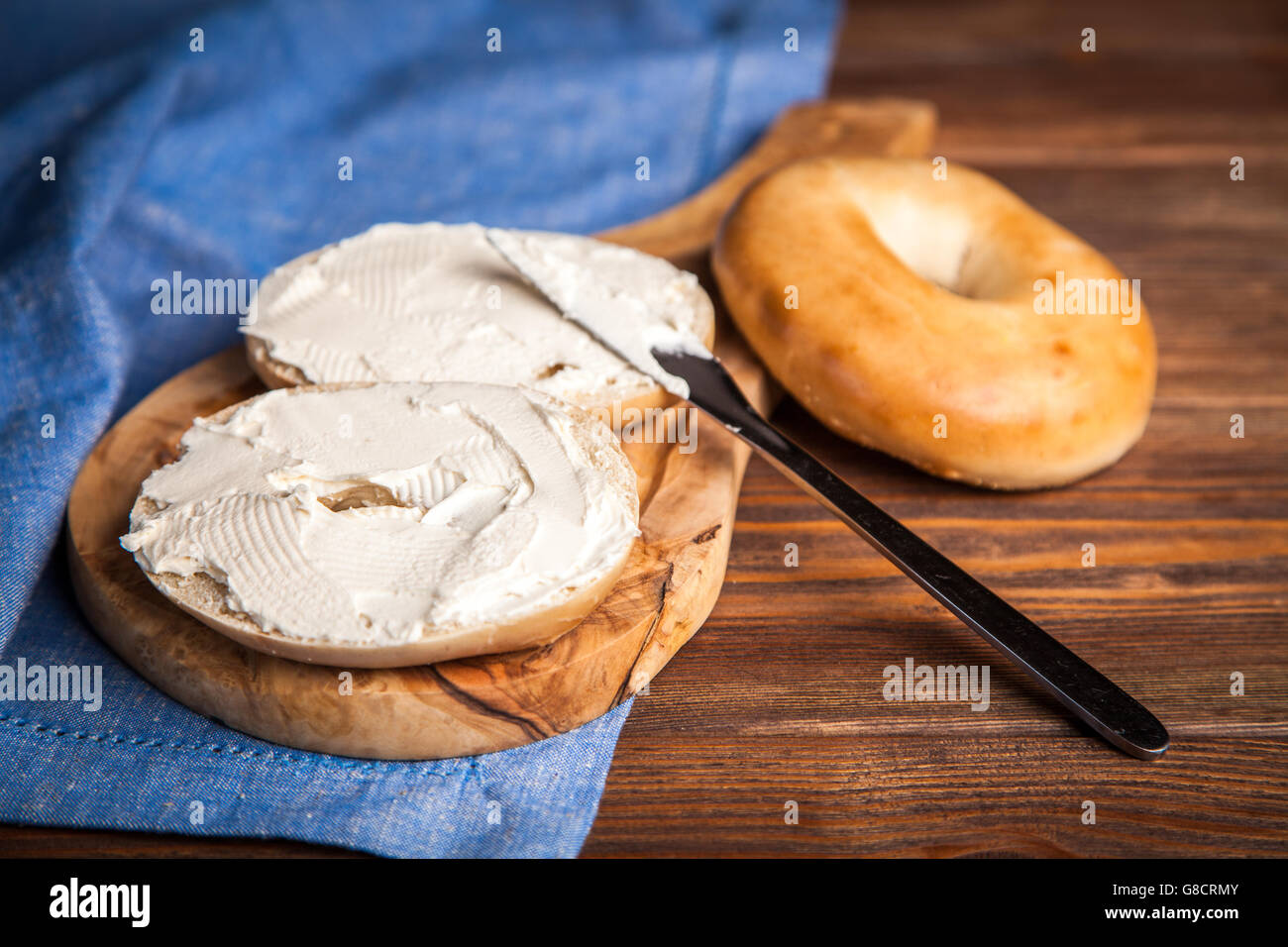Wheat bagel cream cheese hires stock photography and images Alamy