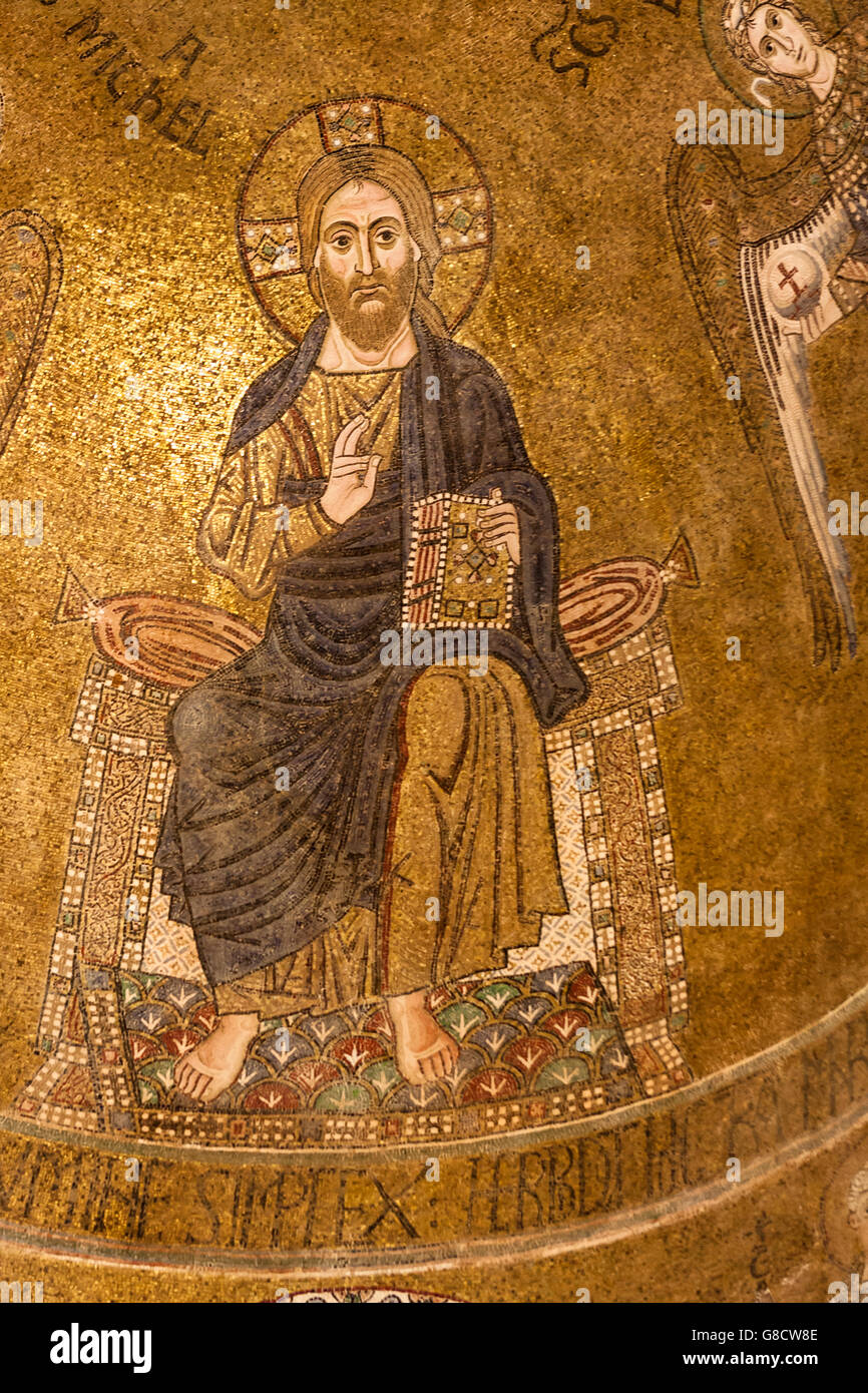 The fine Byzantine mosaic of Christ in Majesty, Cattedrale di Santa