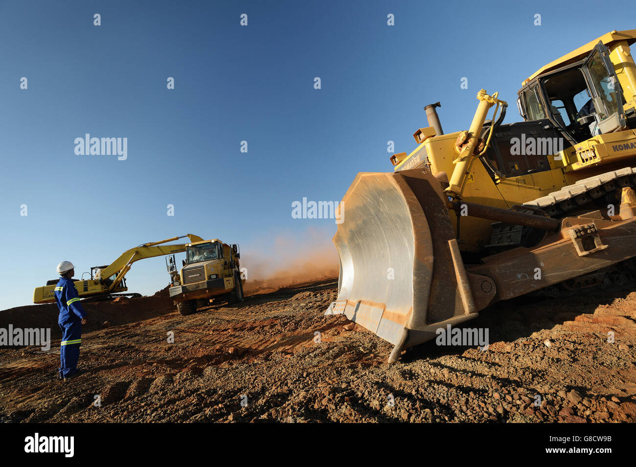 Diamond mining excavation, Rooikoppie, North West, South Africa. Stock Photo