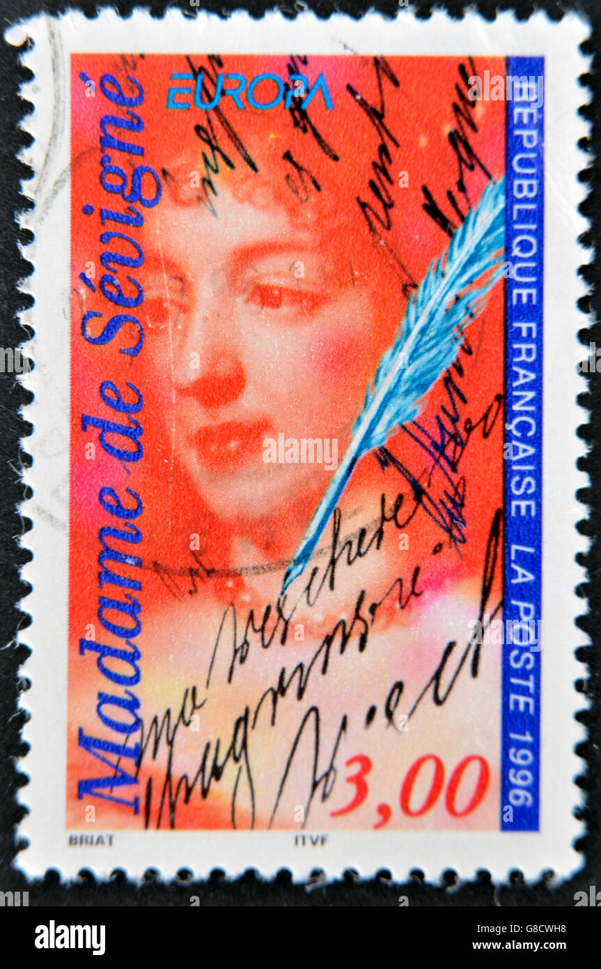 FRANCE - CIRCA 1996: A stamp printed in France shows Madame de Sevigne, circa 1996 Stock Photo