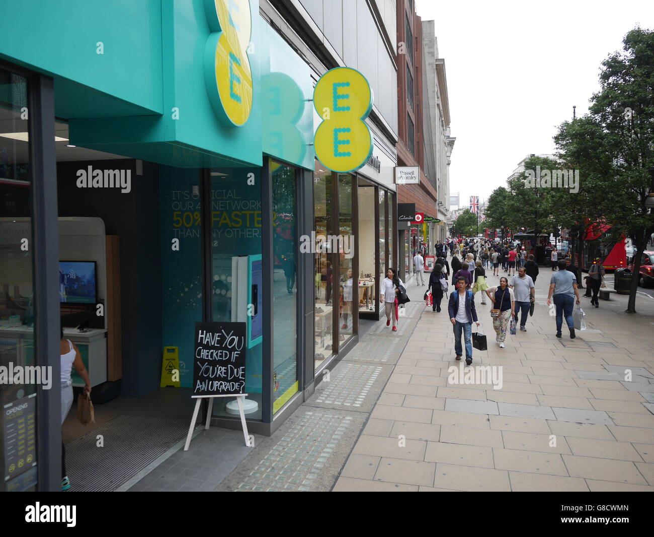 EE phone everything everywhere Retail shop Oxford Street London Stock