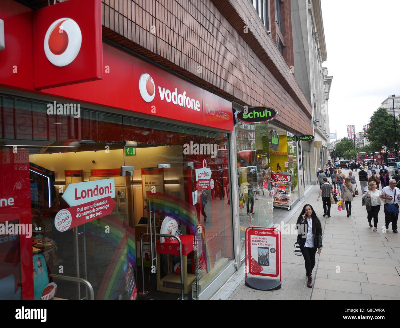 Vodafone Retail shop Oxford Street London Stock Photo