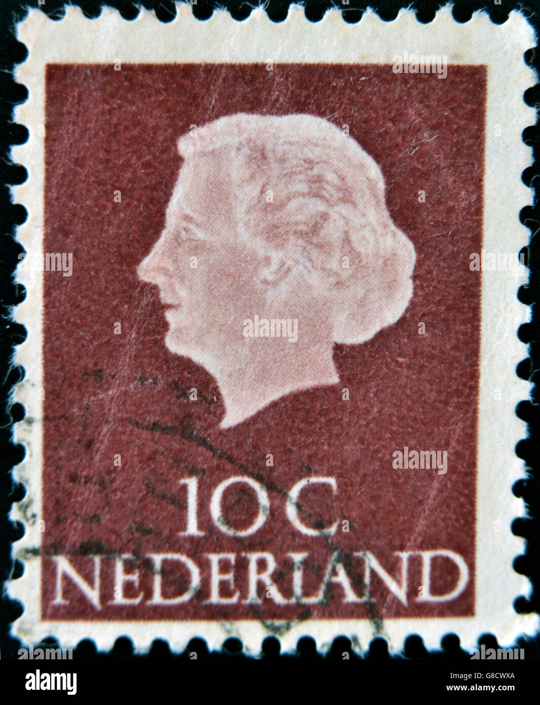 HOLLAND - CIRCA 1964: A stamp printed in the Netherlands shows image of Queen Juliana, circa 1964 Stock Photo