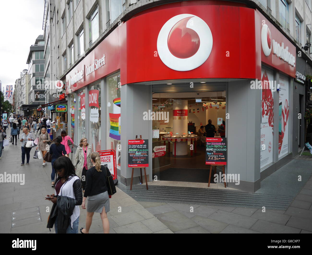 Vodafone Retail shop Oxford Street London Stock Photo