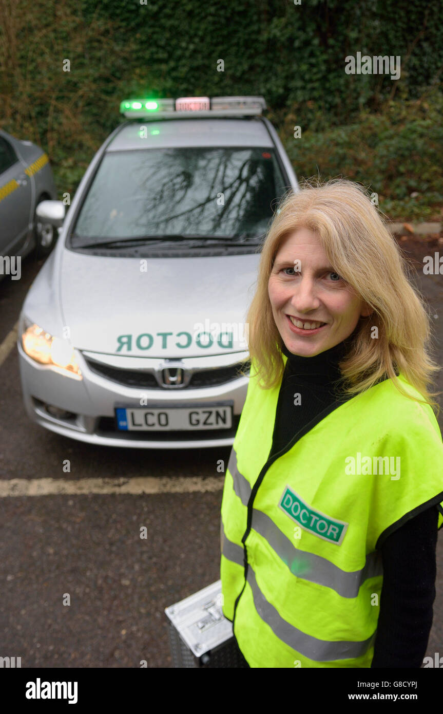 SELDOC Doctor on call with car. England. UK. Europe Stock Photo