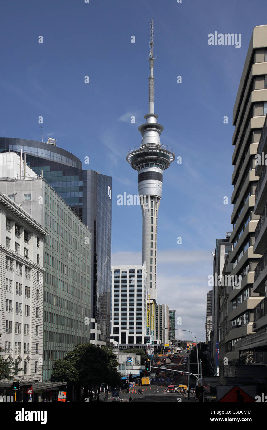 sky tower auckland new zealand Stock
