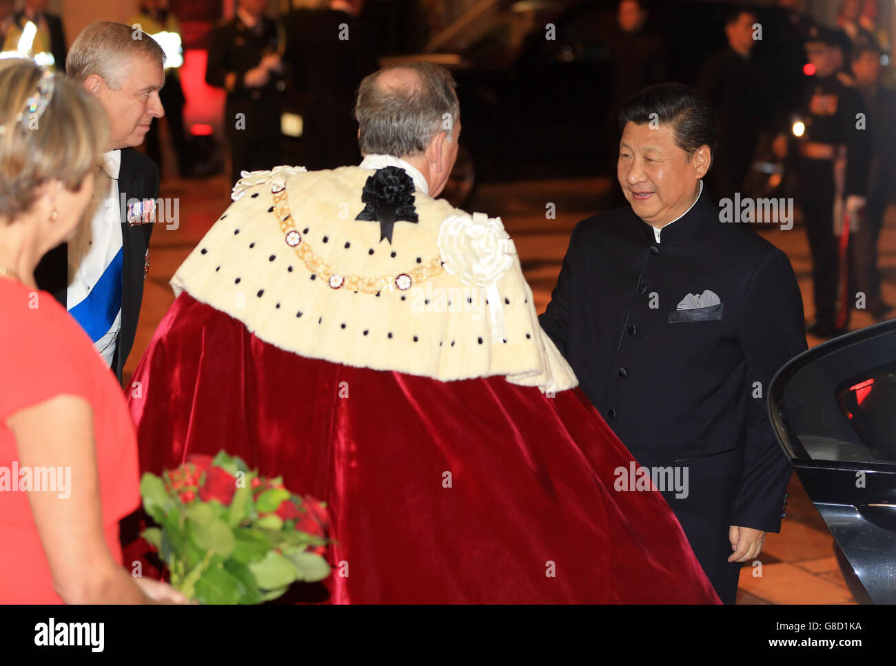 Lord Mayor Alderman Alan Yarrow (centre) and the Duke of York greet ...