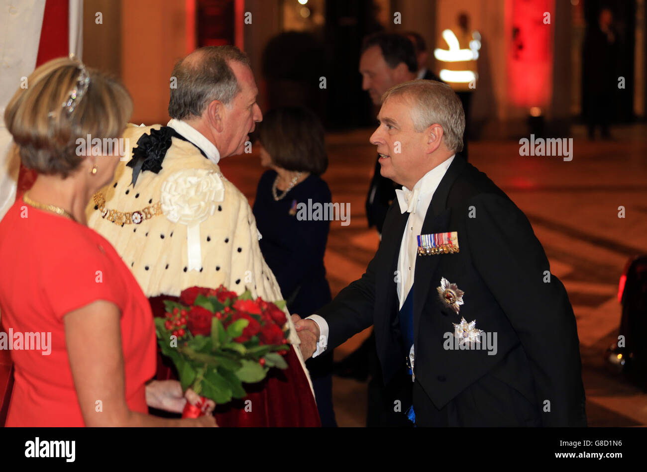Lord Mayor Alderman Alan Yarrow and Lady Mayoress Gilly Yarrow greet ...