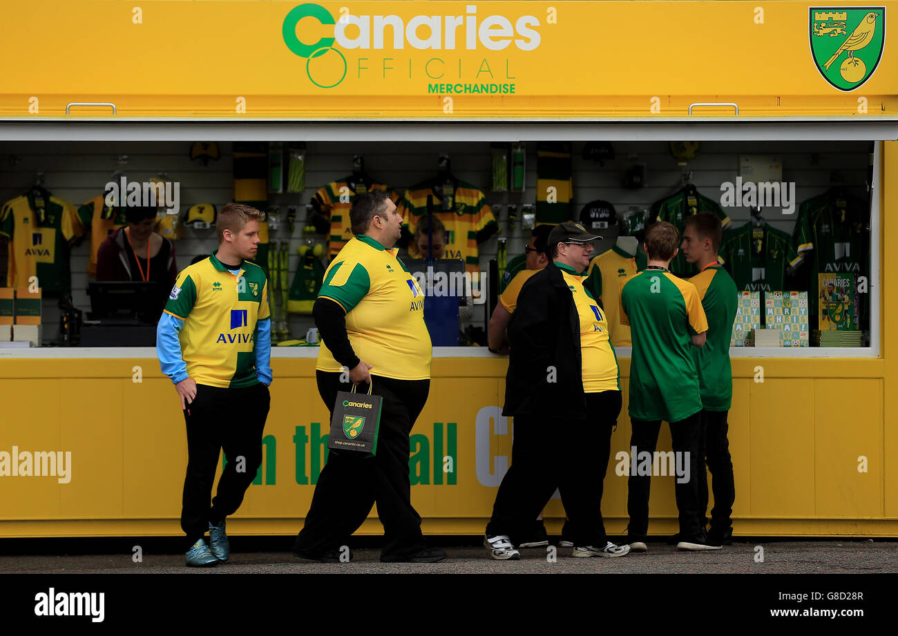 Fans buy merchandise at the club shop ahead of the Barclays Premier